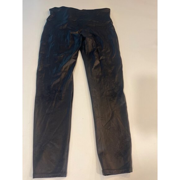 Spanx Faux Leather Leggings 2X Black High Waist Stretch Pull-On Style - Picture 5 of 6